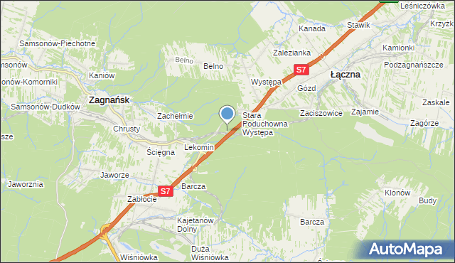 mapa Występa Kolejowa, Występa Kolejowa na mapie Targeo